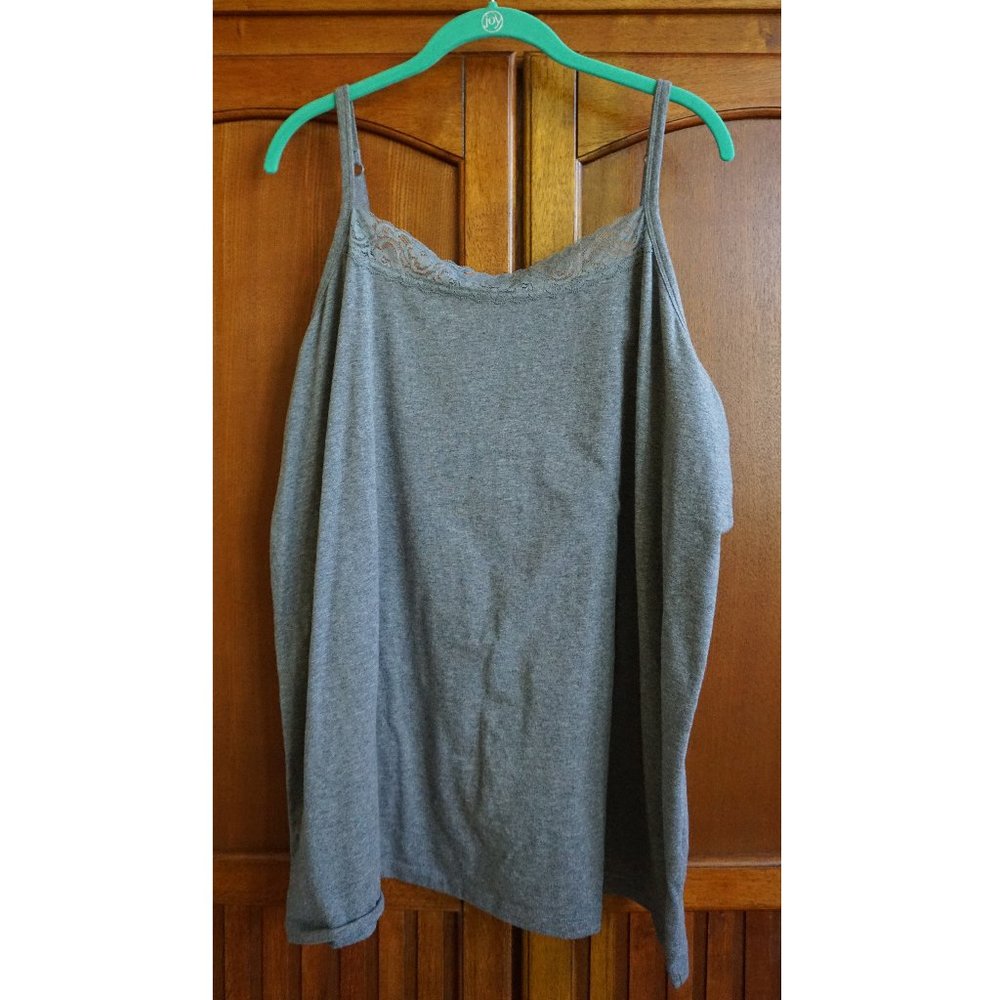 Catherines Suprema Gray Lace Tank Top